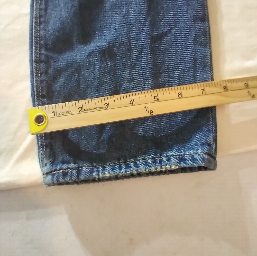 NWT No Boundaries High Rise Hobo Mom Blue Denim Jeans with Patches Size 21 - Picture 9 of 9